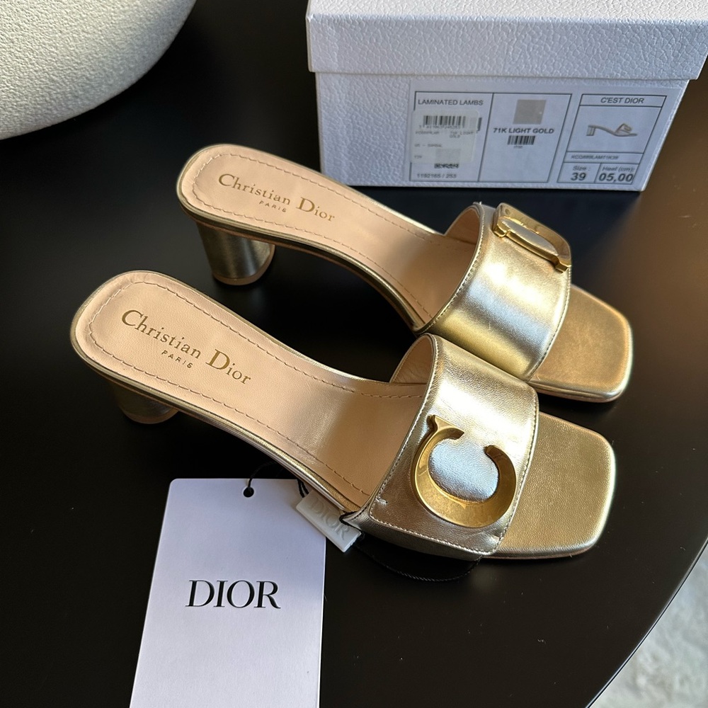 *NEW w/ tags* Christian Dior ‘Dior Or C'est Dior Heeled Slide’